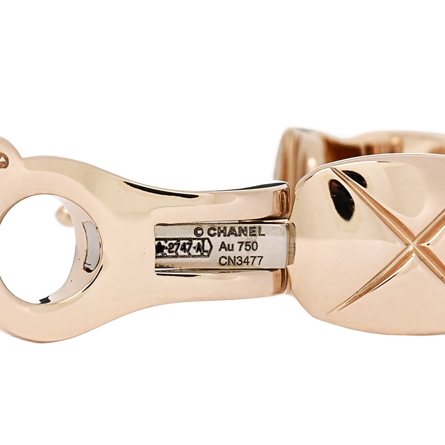 18K Beige Gold Diamond Coco Crush Hoop Earrings