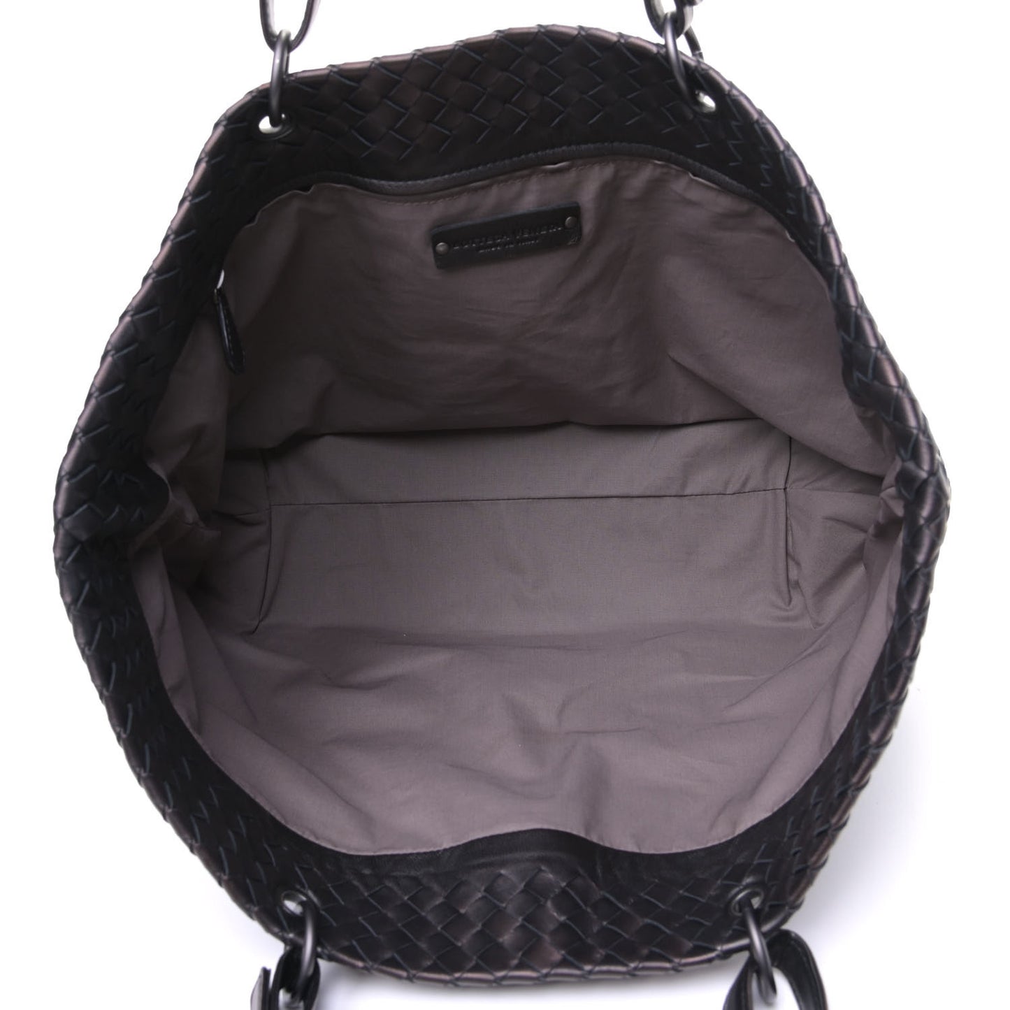 Nappa Intrecciato Large Capri Tote Ebano