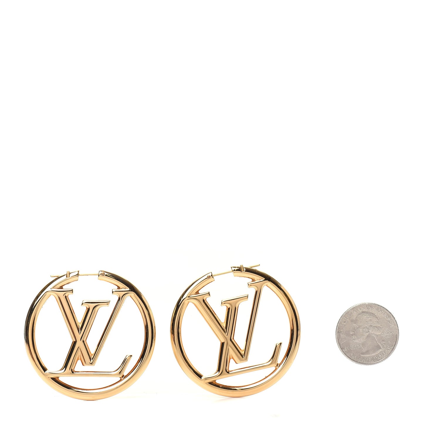 Metal Louise Hoop Earrings Gold