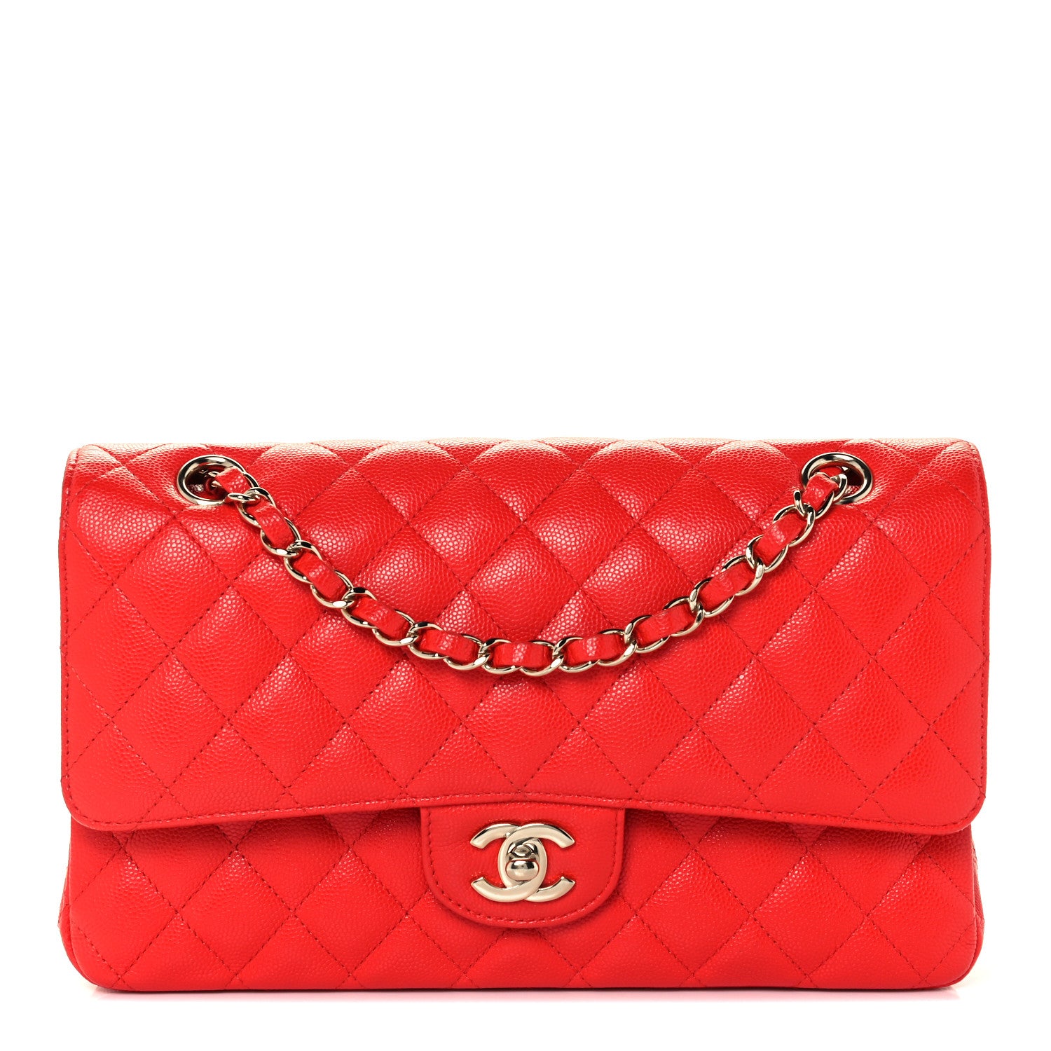 Chanel Caviar Quilted Medium Double Flap Red 1 of 12