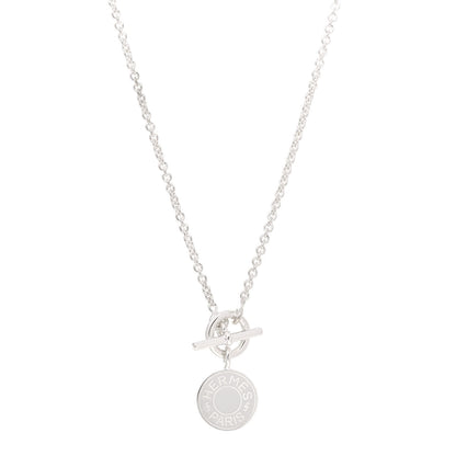 Hermes Sterling Silver Mini Clou de Selle Charm Pendant Necklace 1 of 5