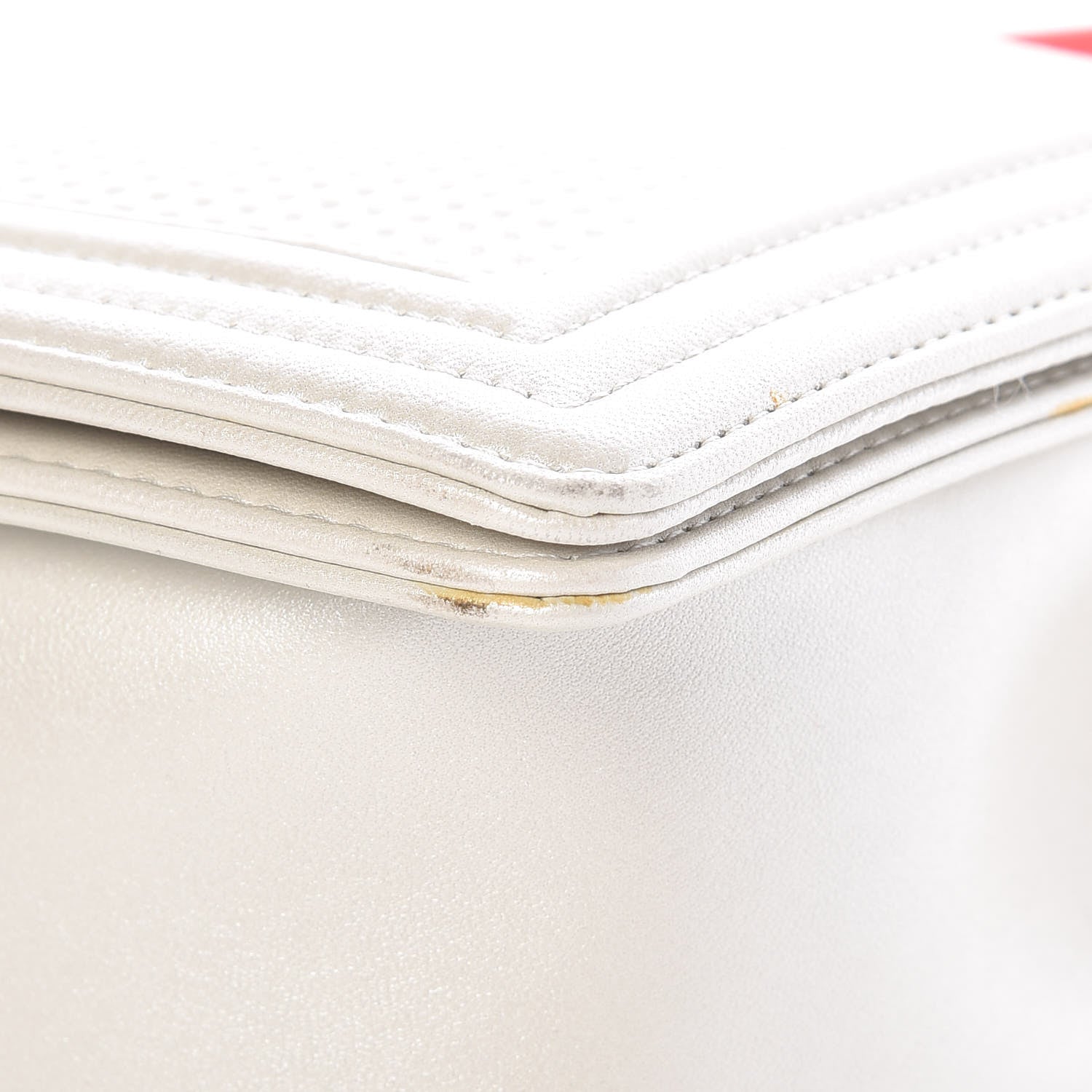 Chanel Lambskin Embossed New Medium Boy Cube Flap White 9 of 11