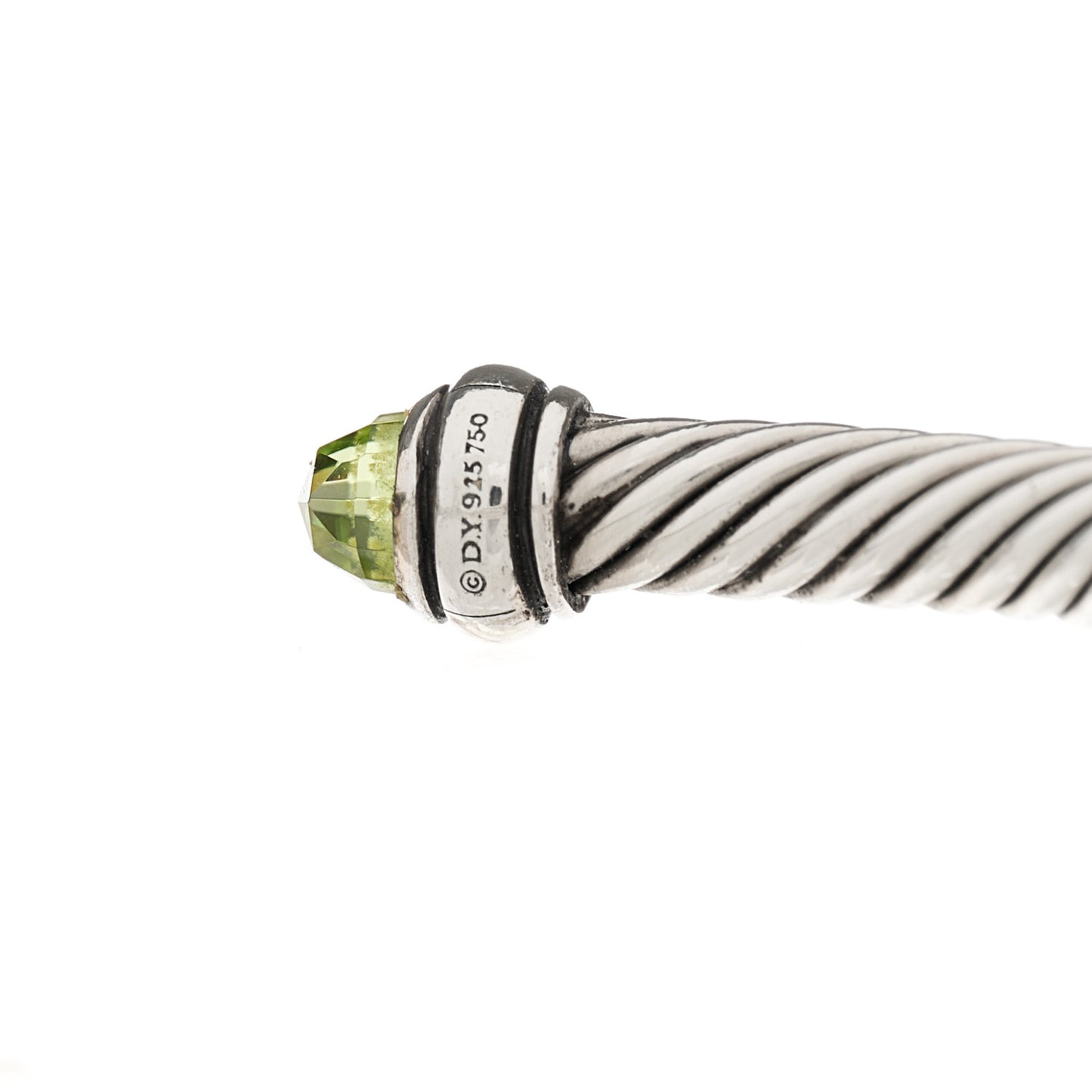Sterling Silver 18K Yellow Gold Prasiolite 4mm Cable Classics Bracelet