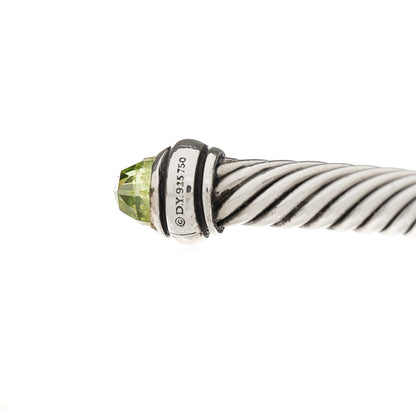 David Yurman Sterling Silver 18K Yellow Gold Prasiolite 4mm Cable Classics Bracelet 3 of 4