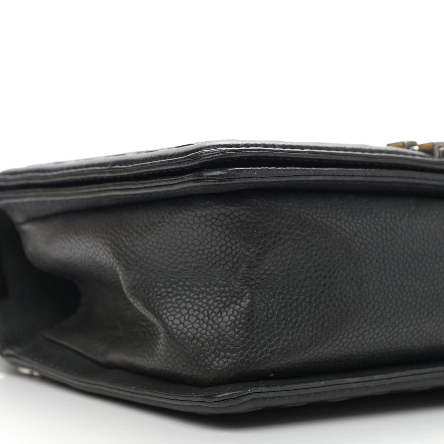 Caviar Stitched Medium Boy Flap Blue
