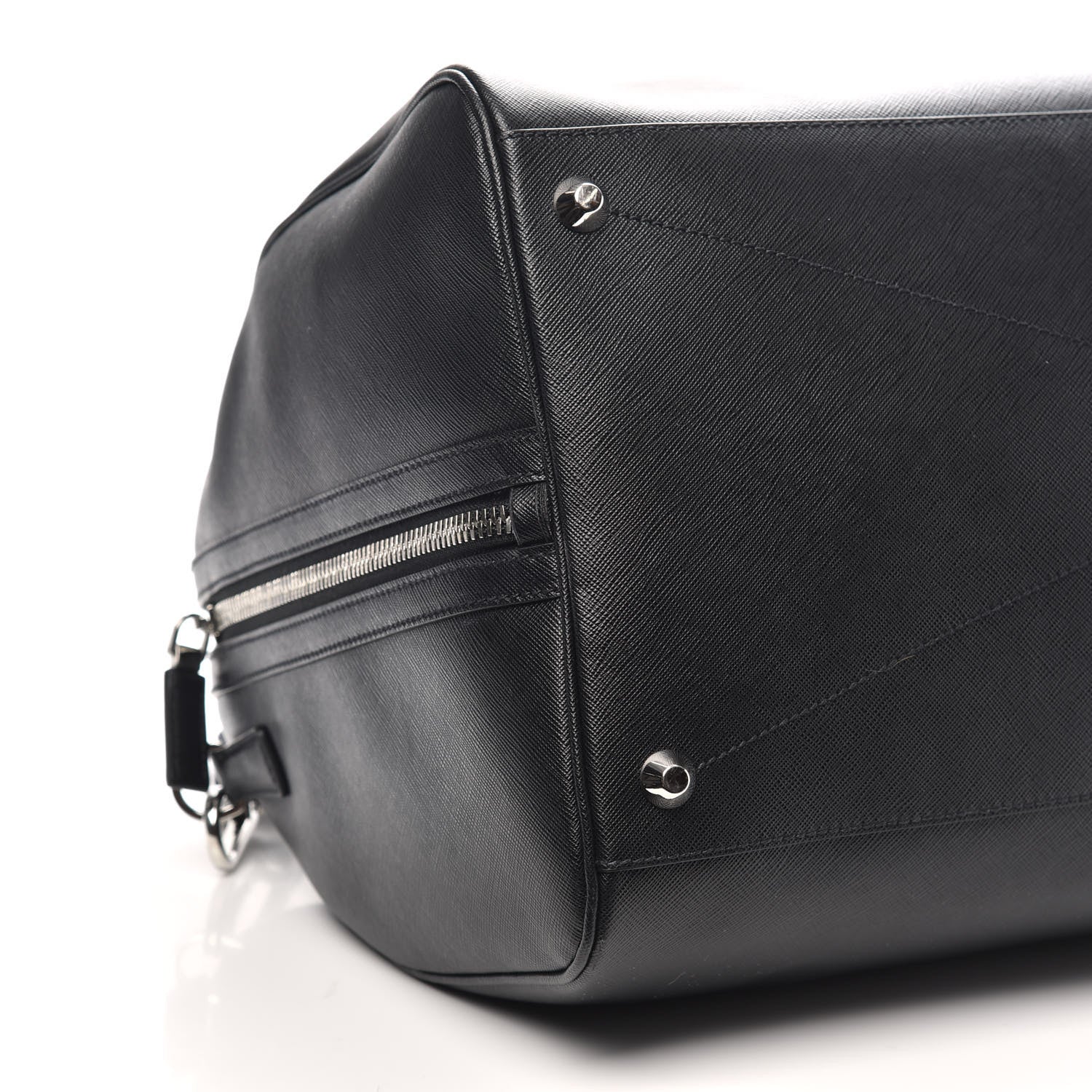 Prada Saffiano Duffle Travel Bag Black 7 of 8