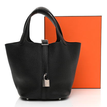 Hermes Taurillon Clemence Picotin Lock 18 PM Black 9 of 9