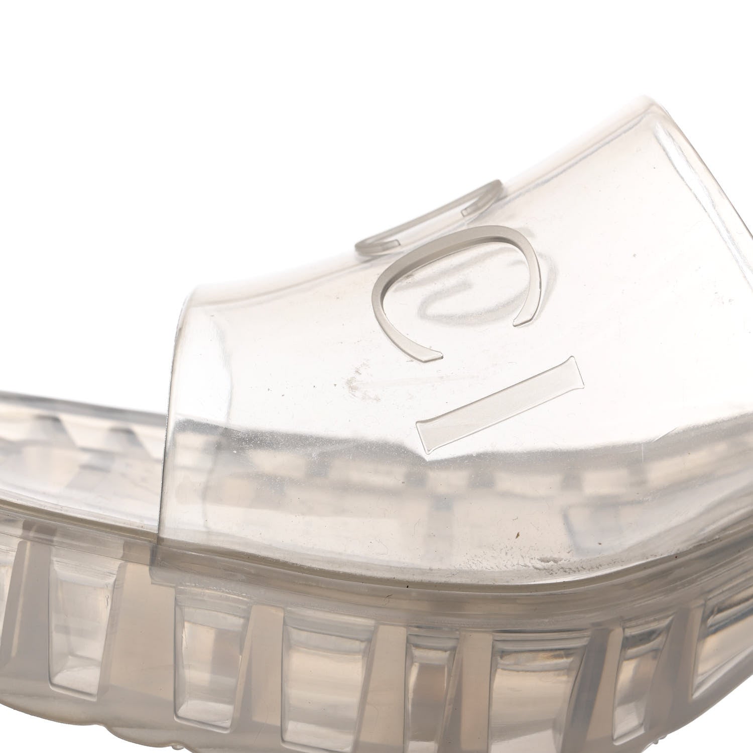 Gucci Rubber Gucci Logo Womens Platform 20/60mm Slide Sandals 38 Transparent 10 of 11