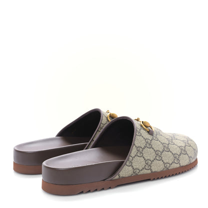 Gucci GG Supreme Monogram Miro Soft Calfskin Womens Horsebit Slippers 39 Beige Ebony New Acero 4 of 9