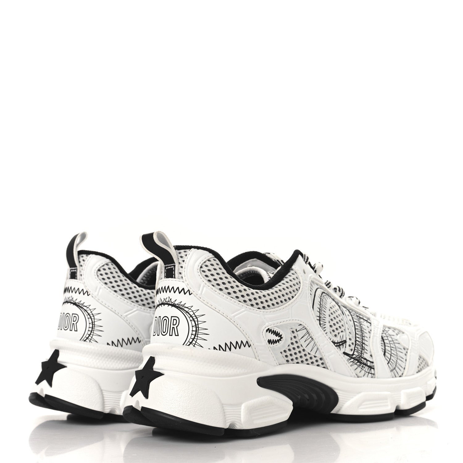 Christian Dior Technical Mesh Dior Chrono Sneakers 37 White Black 5 of 9