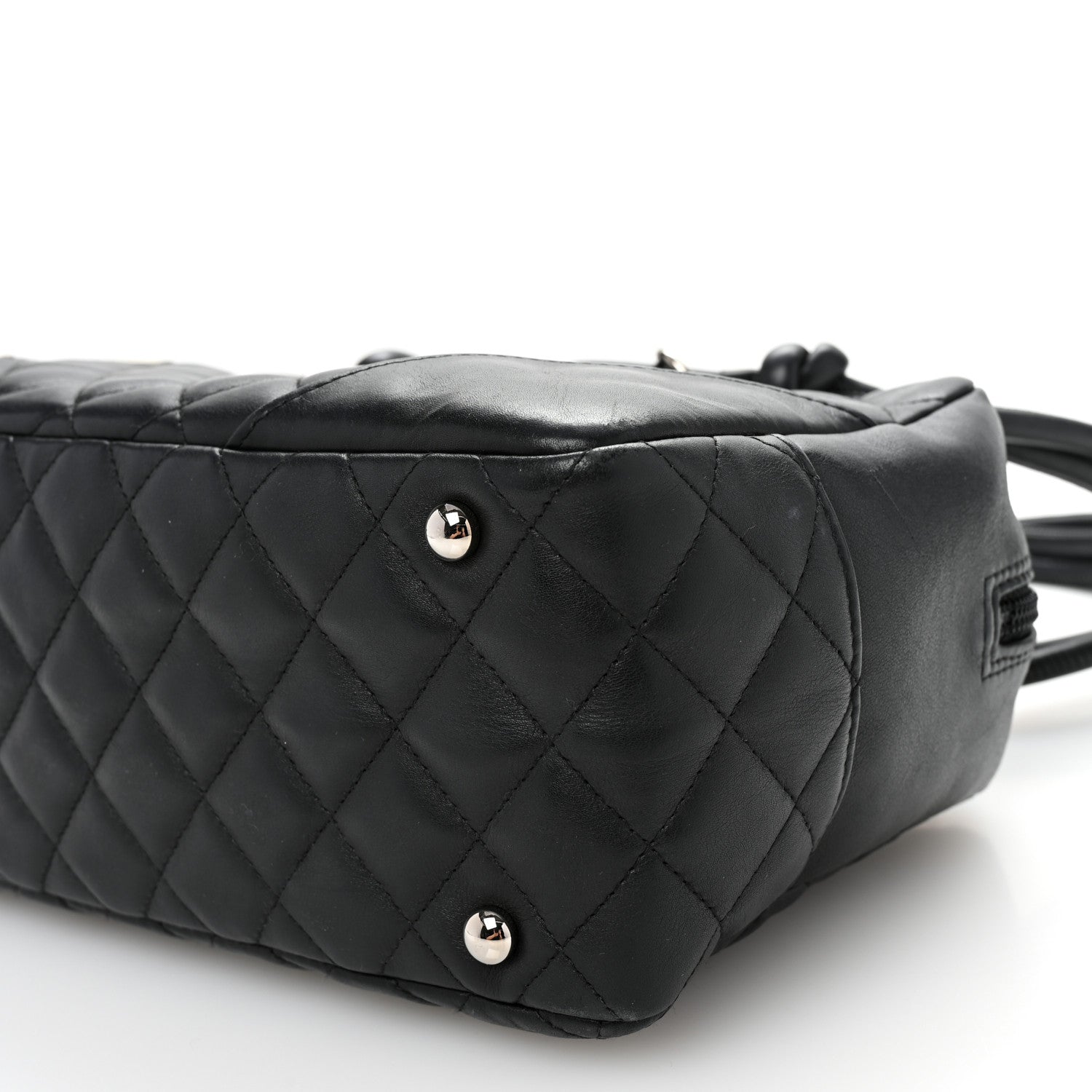 Chanel Calfskin Quilted Large Cambon Bowler Black White 10 of 10