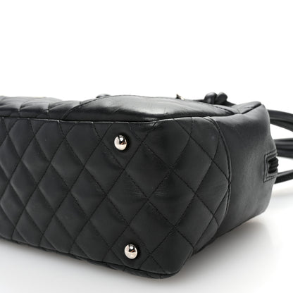 Chanel Calfskin Quilted Large Cambon Bowler Black White 10 of 10