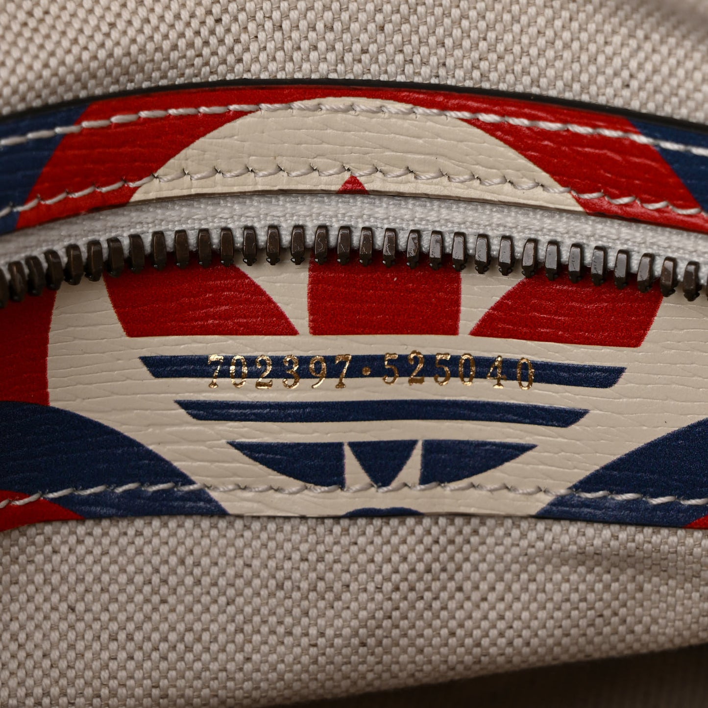 X ADIDAS Shangai Calfskin Web Trefoil Interlocking G Mini Duffle Bag Red White Blue