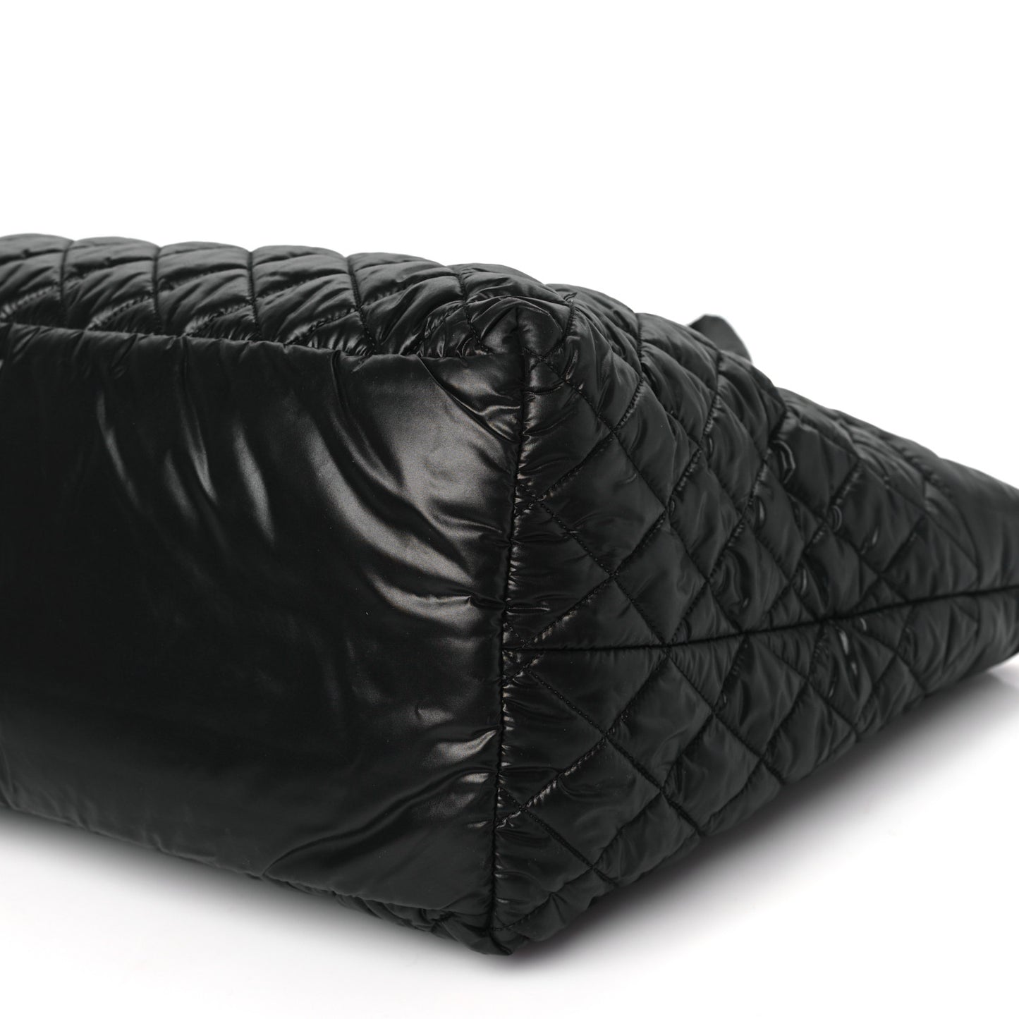 Nylon Quilted Large Coco Cocoon Tote Black