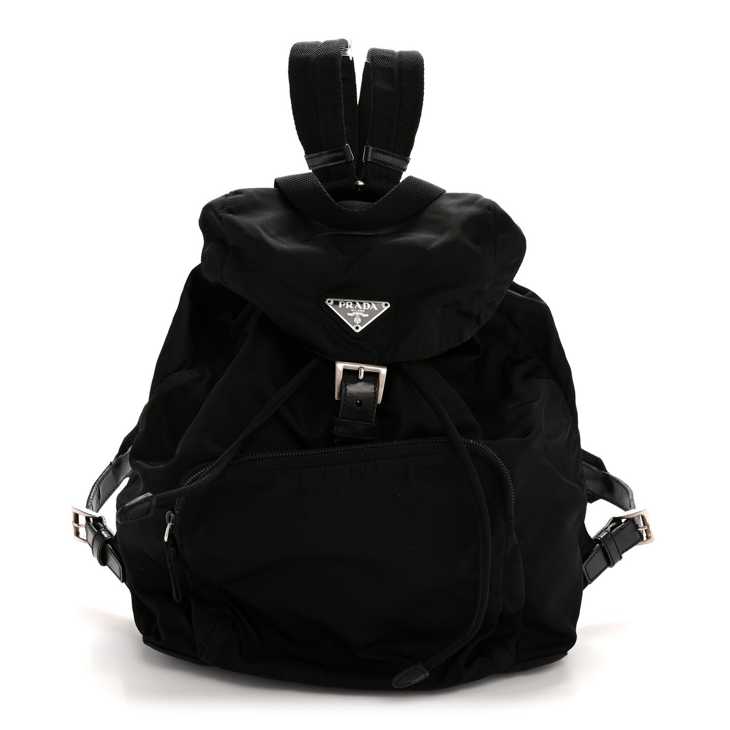 Nylon Vela Single Buckle Backpack  Black