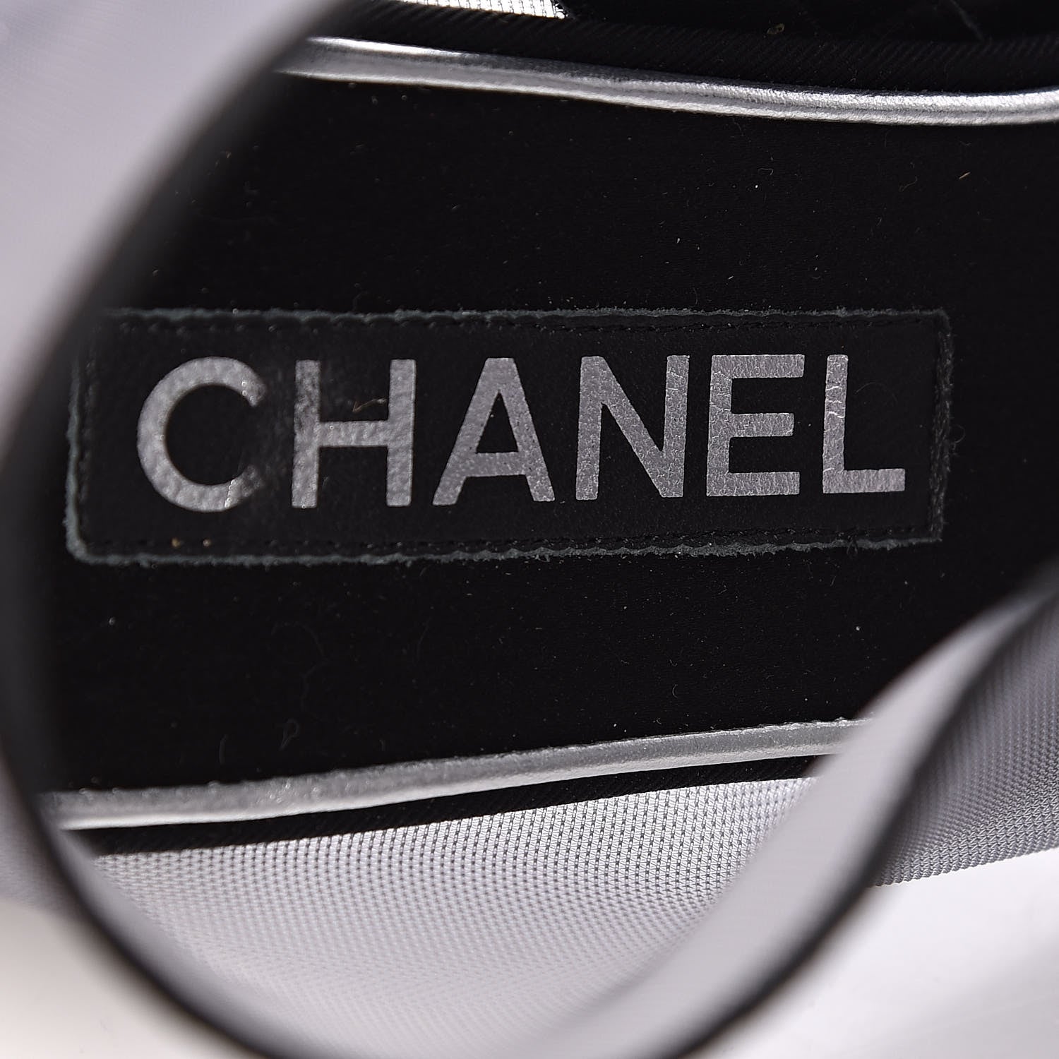 Chanel Mesh Grosgrain Camellia Short Boots 39 Grey Black 7 of 10