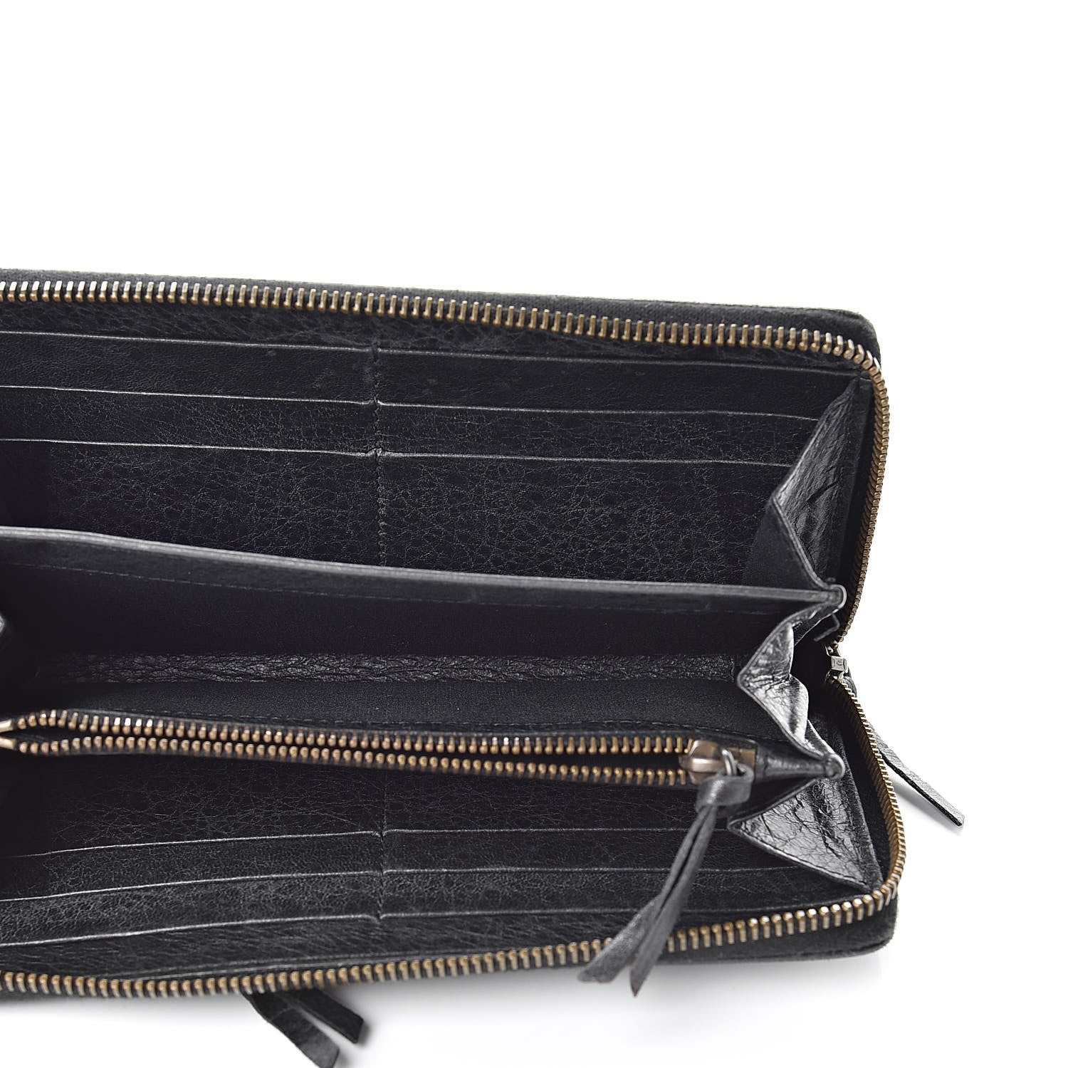 Balenciaga Agneau Classic Hardware Continental Zip Around Wallet Black 5 of 14