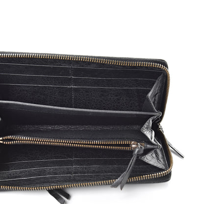 Balenciaga Agneau Classic Hardware Continental Zip Around Wallet Black 5 of 14