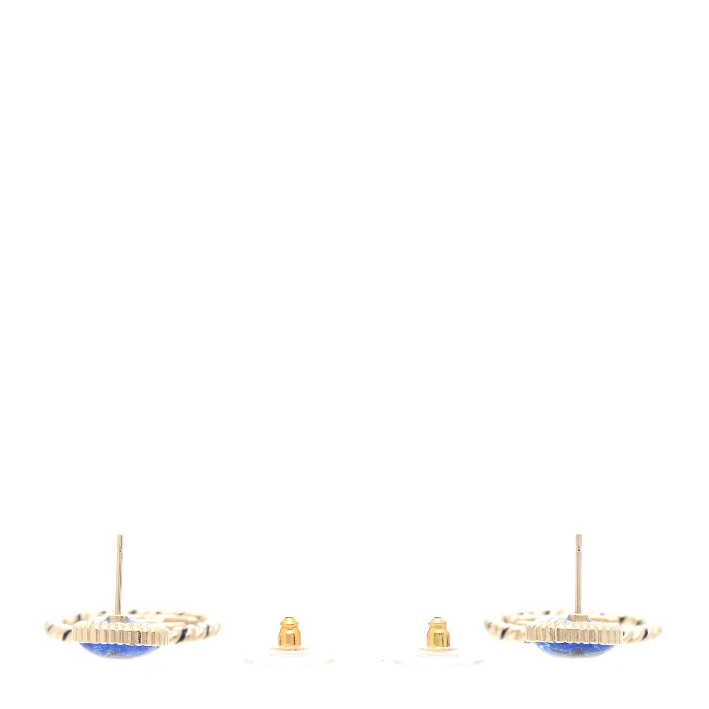 Resin Star CC Drop Earrings Blue Gold