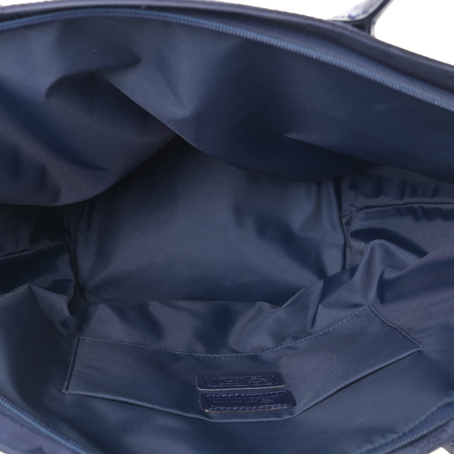 Nylon Monogram Calfskin Tote Navy