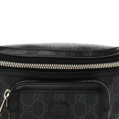 Gucci GG Supreme Monogram Textured Calfskin Retro Interlocking G Belt Bag Black 9 of 11