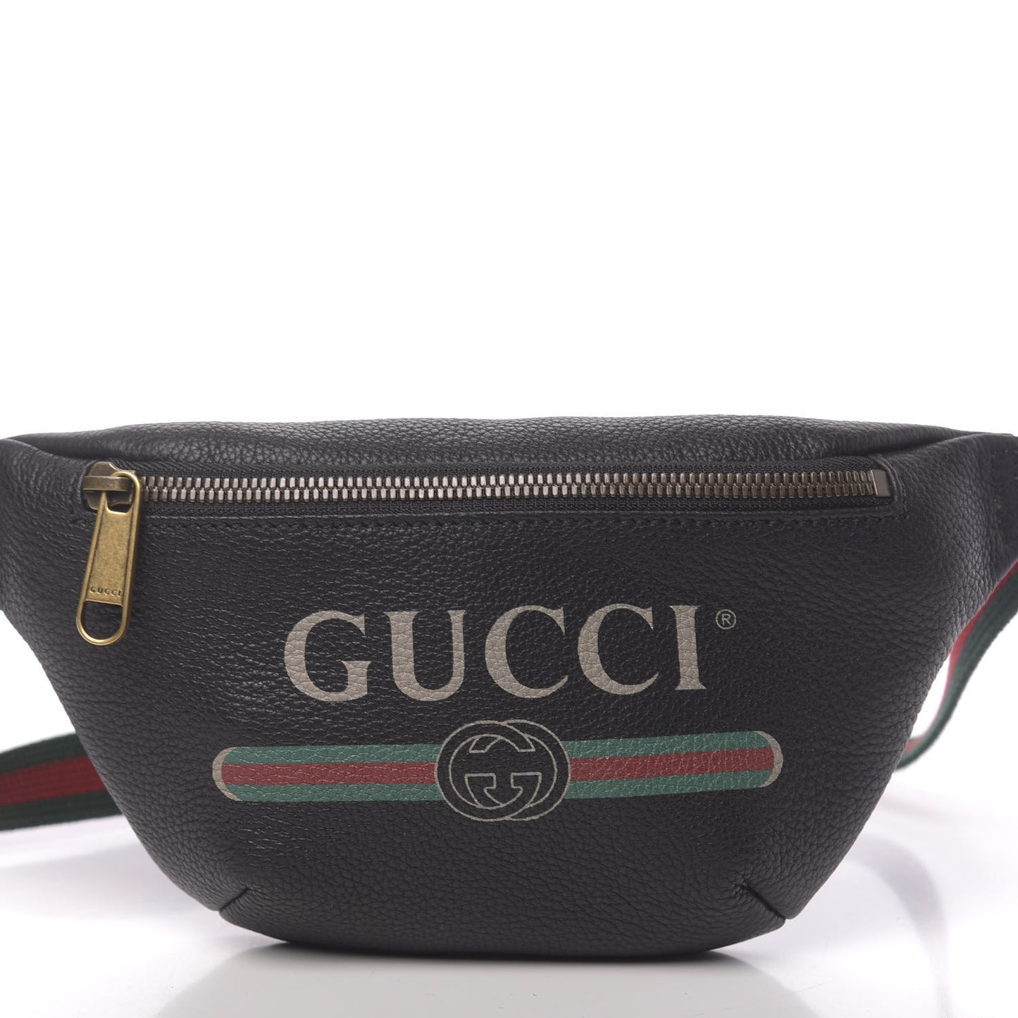 Grained Calfskin Small Logo Belt Bag Black