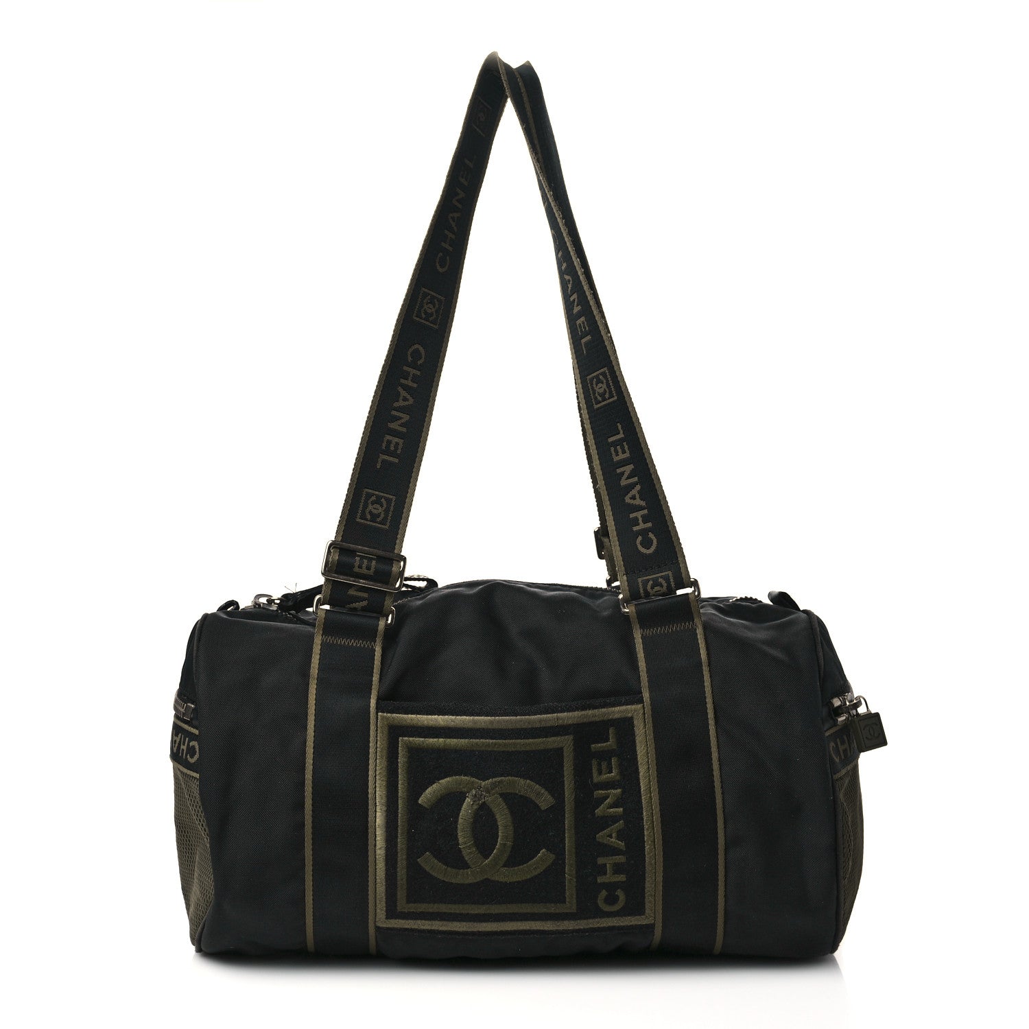 Chanel Nylon Sport Duffle Black Green 1 of 10