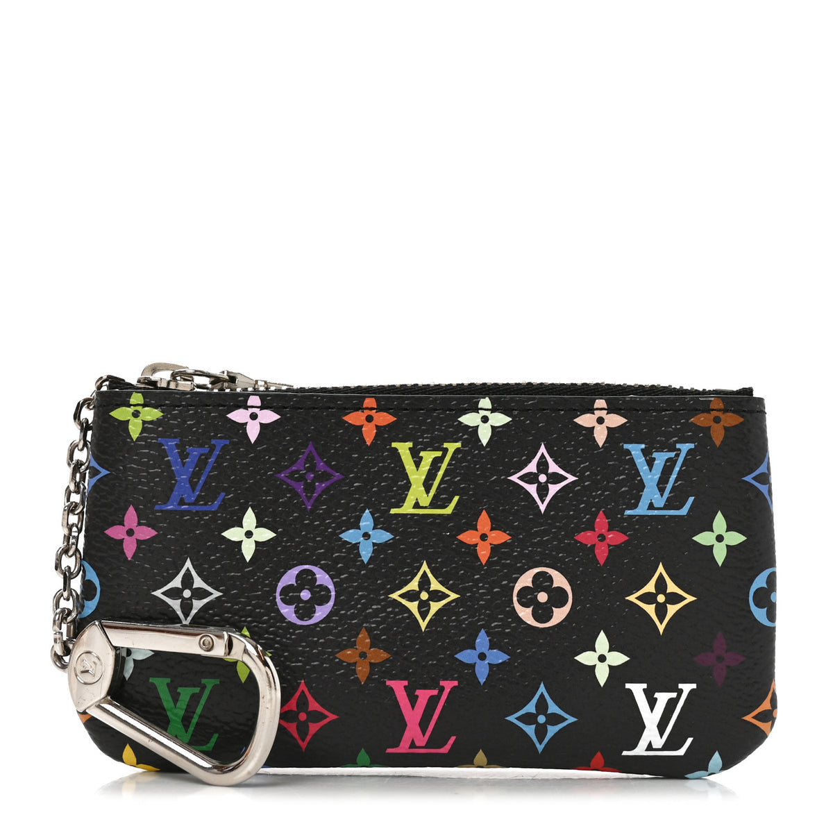 LV X TM Monogram Multicolor Key Pouch Black
