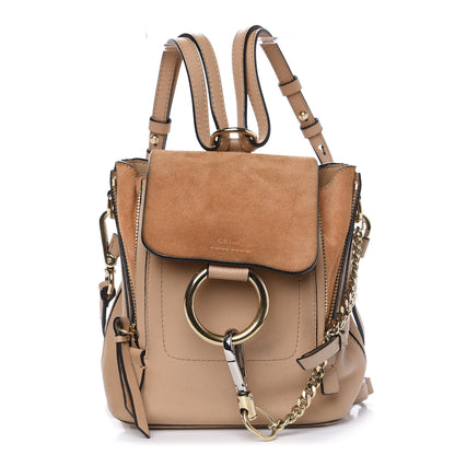 Chloe Suede Calfskin Mini Faye Backpack Blush Nude 1 of 8