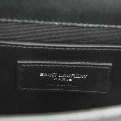 Saint Laurent Suede Fringe Chain Small Monogram Satchel Black 6 of 6