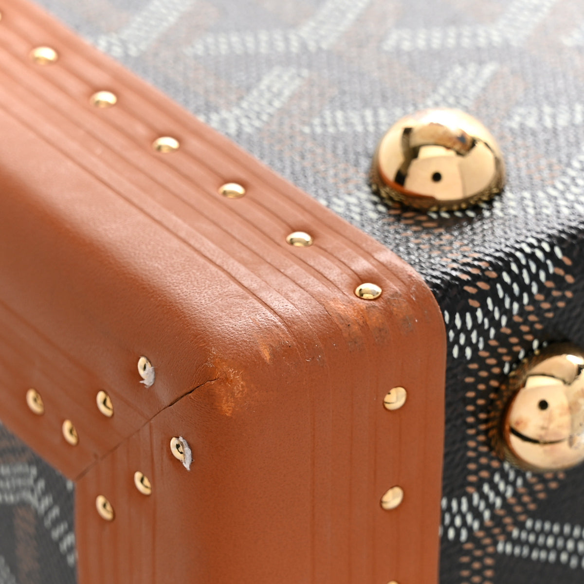 Goyard Goyardine Grand Hotel Trunk 55 Black Tan 9 of 11