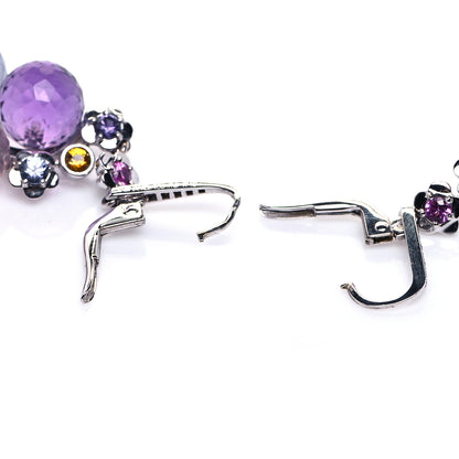 Chanel 18K White Gold Diamond Gemstone Pearl Mademoiselle Drop Earrings 3 of 5