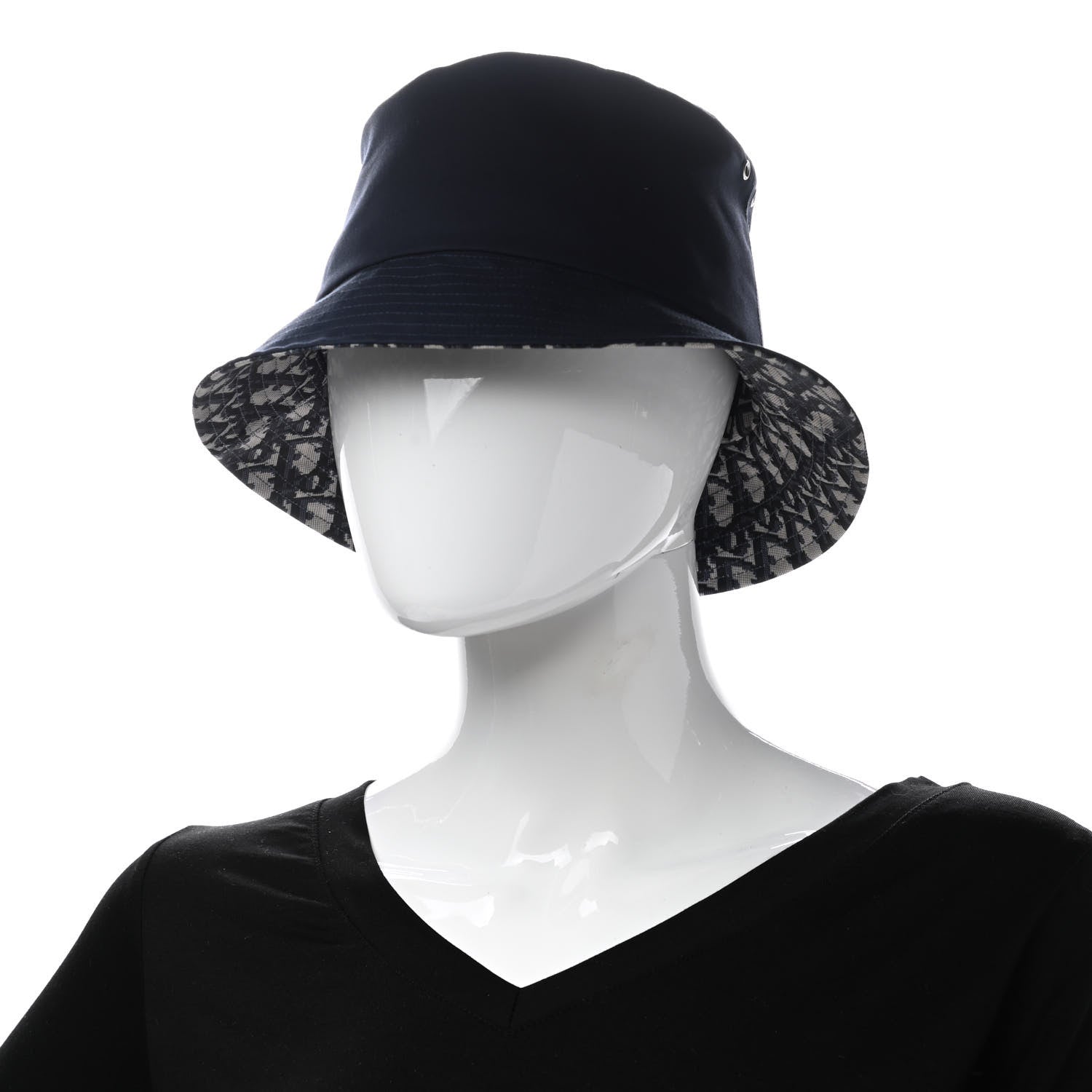 Christian Dior Oblique Reversible Teddy-D Brim Bucket Hat 57 Black 2 of 11
