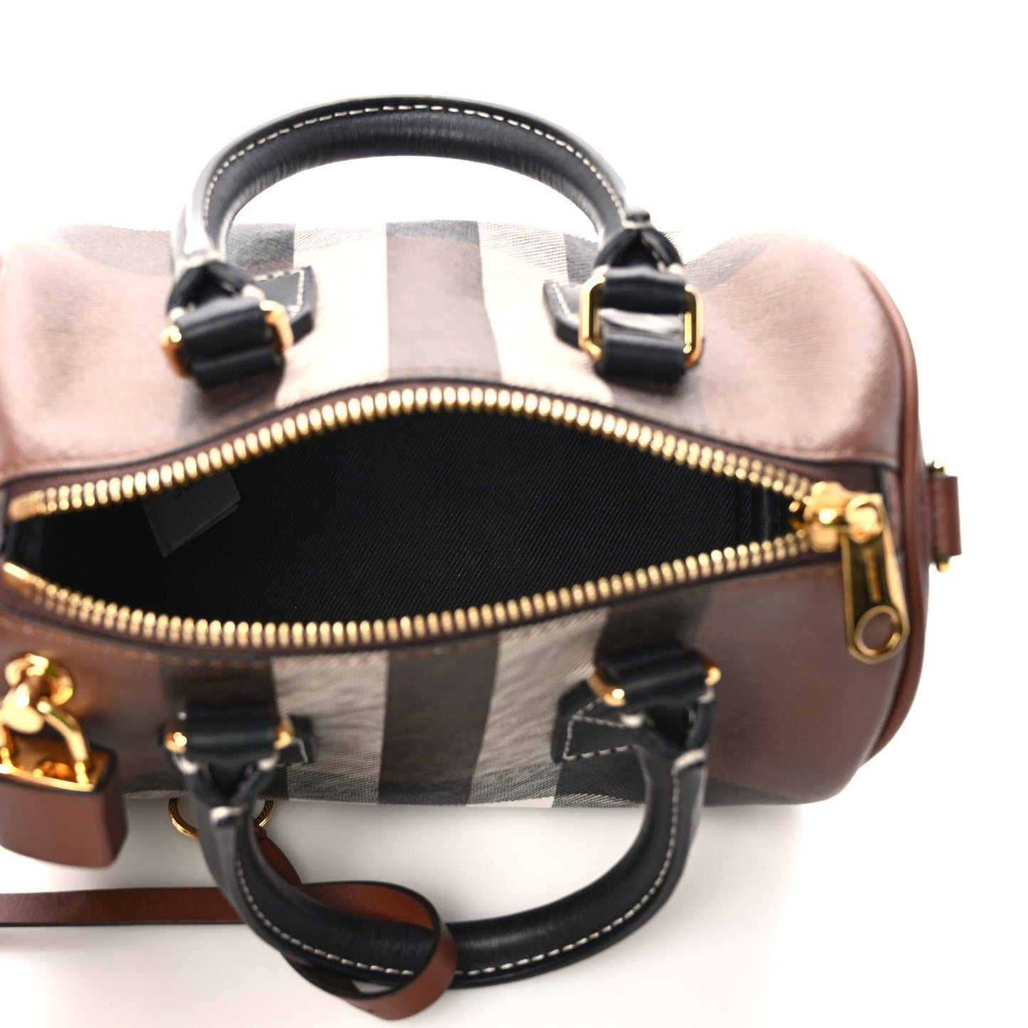 E-canvas Check Mini Bowling Bag Dark Birch Brown