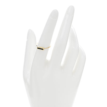 Jennifer Meyer 18K Yellow Gold Black Onyx Bar Ring 54 7 2 of 4