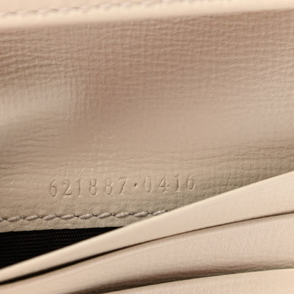 Gucci GG Supreme Monogram Azalea Calfskin Horsebit 1955 Card Case Wallet Beige Ebony Mystic White 7 of 10