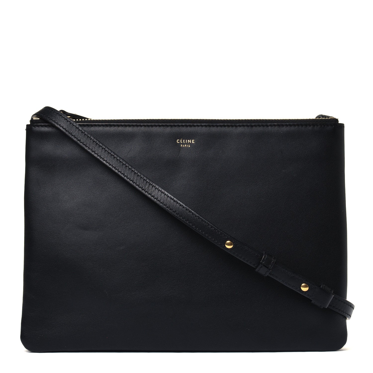 Celine Lambskin Large Trio Crossbody Bag Black 1 of 5