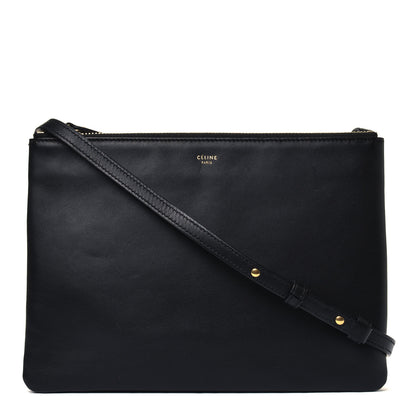 Celine Lambskin Large Trio Crossbody Bag Black 1 of 5