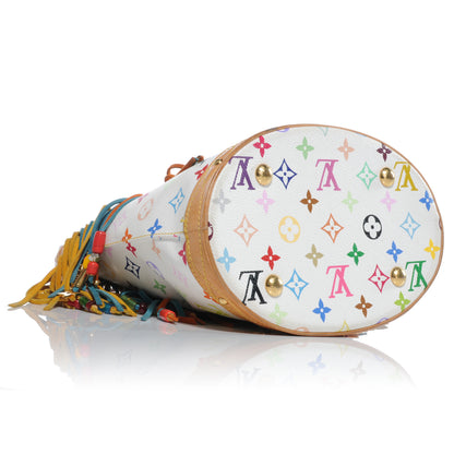 Louis Vuitton Monogram Multicolor Fringe Bucket White 4 of 8
