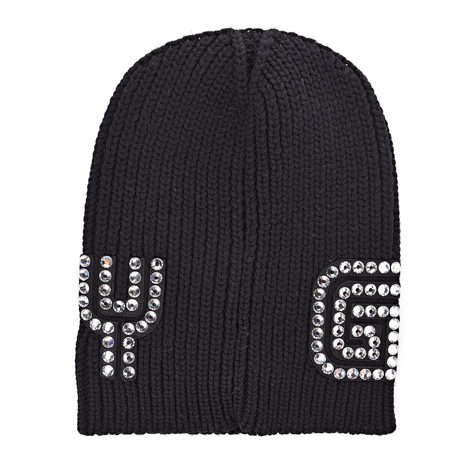 Gucci X SEGA Wool Crystal Guccy Beanie Hat M Black 445363
