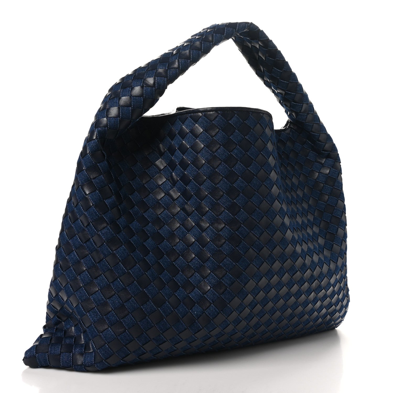 Bottega Veneta Denim Nappa Intrecciato Large Hop Abyss Indigo 3 of 9