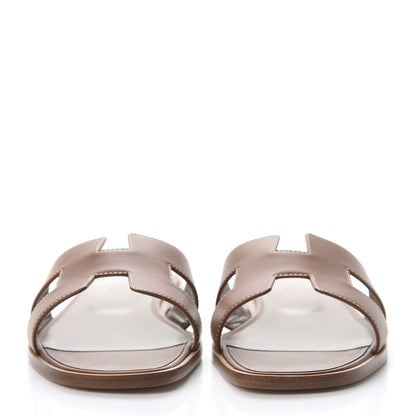 Hermes Box Calfskin Oran Sandals 40 Gold 2 of 10