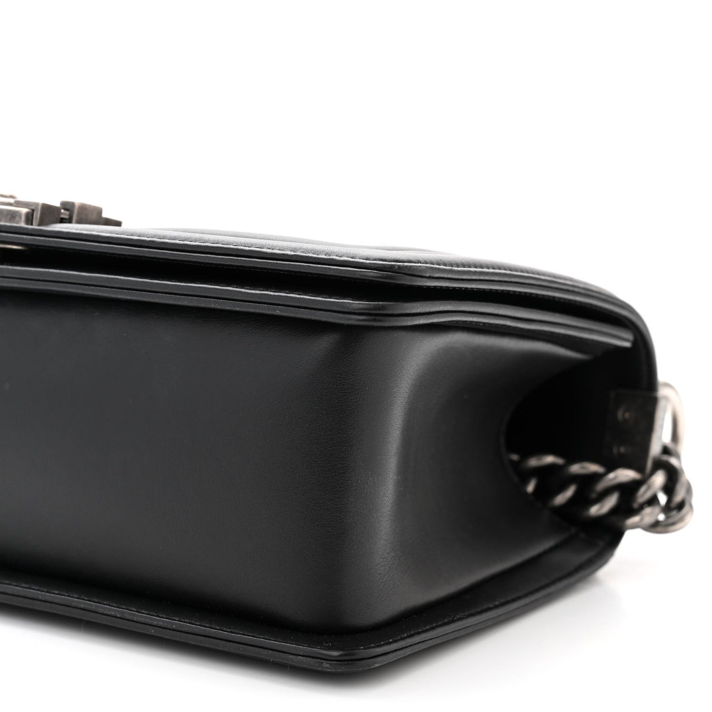 Lambskin Quilted Medium Boy Flap Black