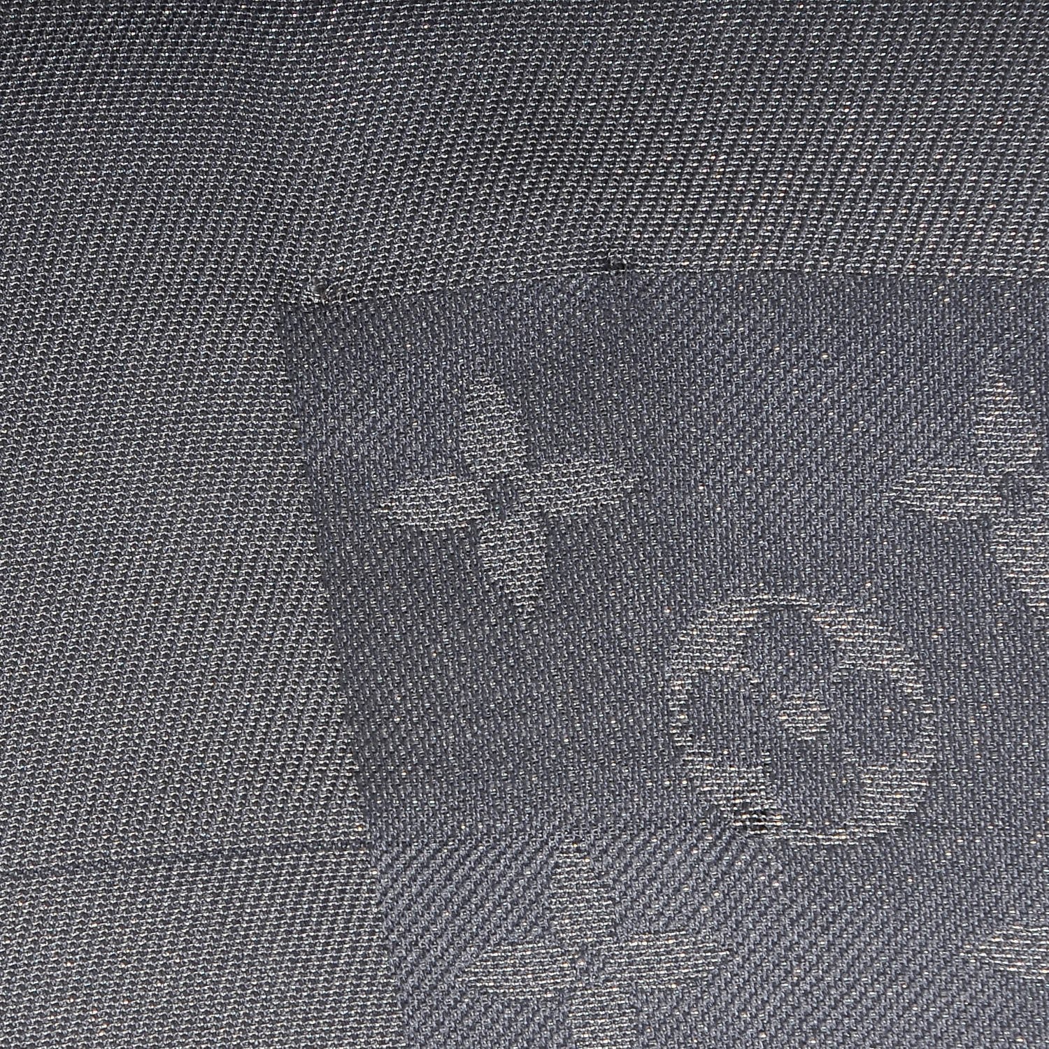 Louis Vuitton Silk Wool Monogram Shine Shawl Charcoal Grey 5 of 7