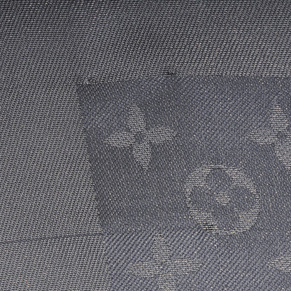 Louis Vuitton Silk Wool Monogram Shine Shawl Charcoal Grey 5 of 7