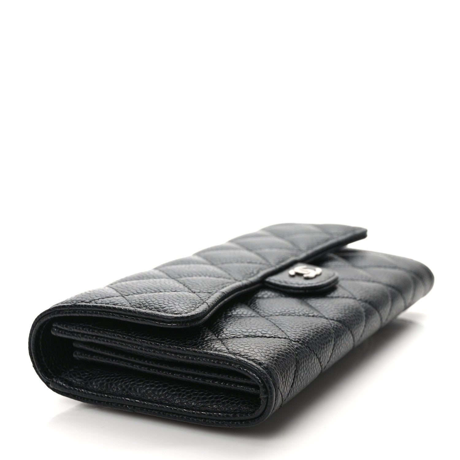 Chanel Caviar Quilted Large Gusset Flap Wallet Black 4 of 8
