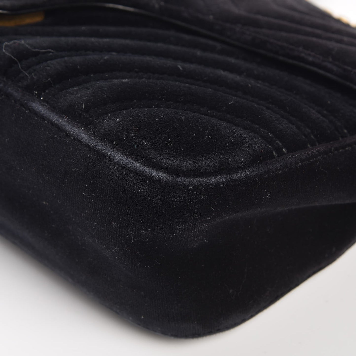 Velvet Matelasse Small GG Marmont Shoulder Bag Black