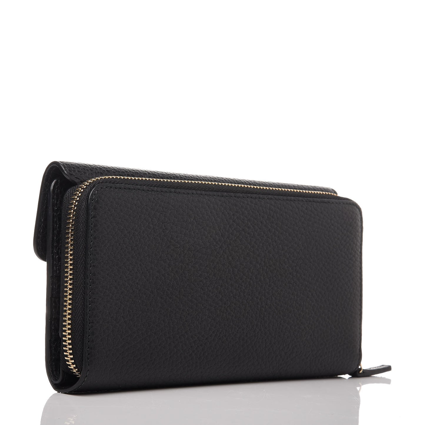 Dollar Calfskin Interlocking G Continental Wallet Black