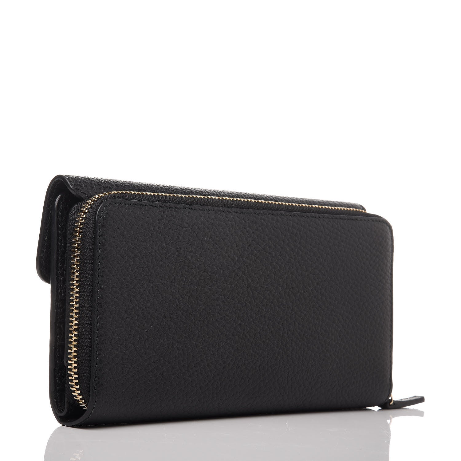 Gucci Dollar Calfskin Interlocking G Continental Wallet Black 3 of 9