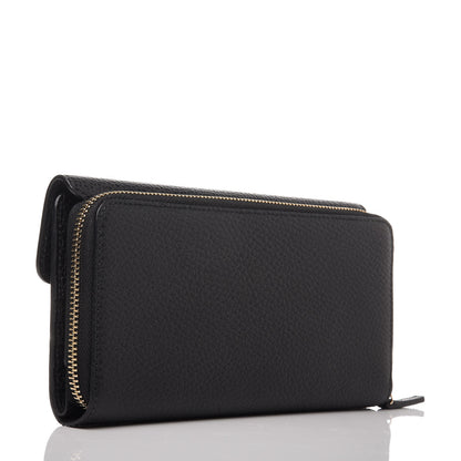 Gucci Dollar Calfskin Interlocking G Continental Wallet Black 3 of 9